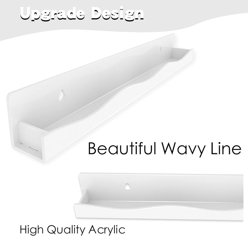 YMVV 15" Nail Polish Rack Wall Mounted Shelf,6 Pack White Acrylic Nail Polish Organizer Nail Supplies for Nail Techs,Great Display for Salons Retailers, YMVVWHITE 003 - Image 4